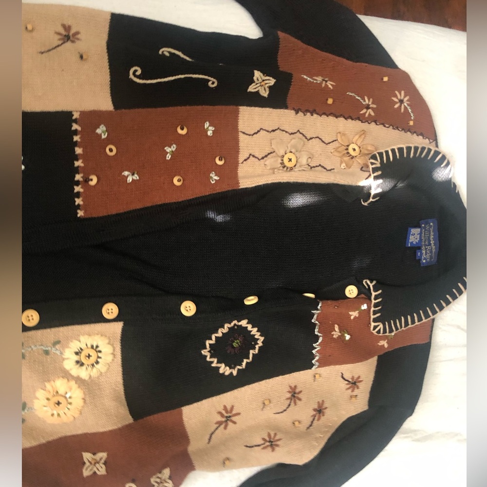 Button up jacket light cover up with floral design